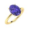 Image 2 : Natural 2.13 CTW Tanzanite Solitaire Ring 18K Yellow Gold