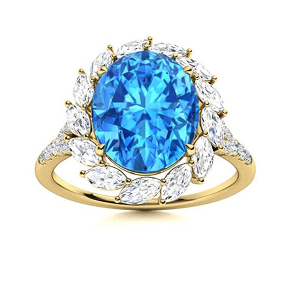 Natural 5.21 CTW Topaz & Diamond Engagement Ring 14K Yellow Gold