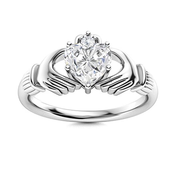 Natural 0.75 CTW Diamond Solitaire Ring 18K White Gold