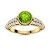 Image 1 : Natural 1.60 CTW Peridot & Diamond Engagement Ring 14K Yellow Gold