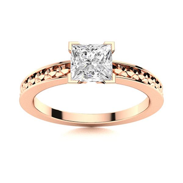 Natural 1.0 CTW Diamond Solitaire Ring 14K Rose Gold