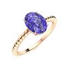 Image 2 : Natural 0.80 CTW Tanzanite Solitaire Ring 14K Rose Gold