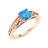 Image 2 : Natural 0.68 CTW Topaz Solitaire Ring 18K Rose Gold