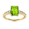 Image 1 : Natural 2.13 CTW Peridot & Diamond Engagement Ring 18K Yellow Gold