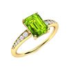 Image 2 : Natural 2.13 CTW Peridot & Diamond Engagement Ring 18K Yellow Gold