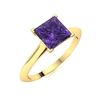 Image 2 : Natural 0.86 CTW Amethyst Solitaire Ring 14K Yellow Gold