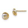 Image 2 : 14k Gold Two-Tone Polished Fancy Post Earrings