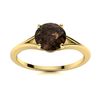 Image 1 : Natural 1.42 CTW Smoky Quartz Solitaire Ring 18K Yellow Gold