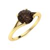 Image 2 : Natural 1.42 CTW Smoky Quartz Solitaire Ring 18K Yellow Gold