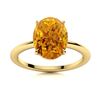 Image 1 : Natural 3.21 CTW Citrine Solitaire Ring 14K Yellow Gold