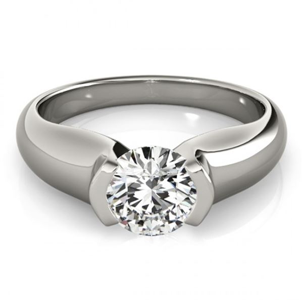 Natural 0.5 ctw Diamond Solitaire Ring 14k White Gold