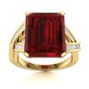 Image 1 : Natural 6.06 CTW Garnet & Diamond Engagement Ring 18K Yellow Gold