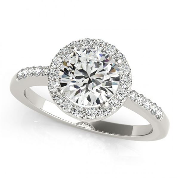 Natural 1.01 ctw Diamond Halo Ring 14k White Gold
