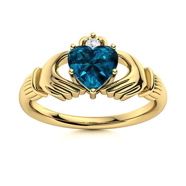 Natural 0.57 CTW Topaz & Diamond  Engagement Ring 18K Yellow Gold