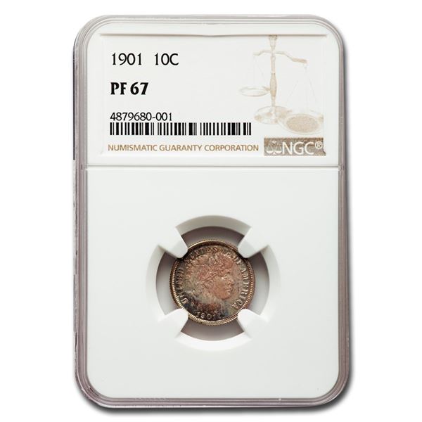 1901 Barber Dime PF-67 NGC