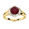 Image 1 : Natural 1.61 CTW Ruby & Diamond Engagement Ring 14K Yellow Gold