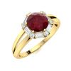 Image 2 : Natural 1.61 CTW Ruby & Diamond Engagement Ring 14K Yellow Gold
