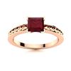 Image 1 : Natural 0.66 CTW Ruby Solitaire Ring 14K Rose Gold