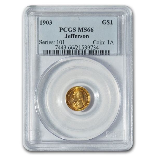 1903 Gold $1.00 Louisiana Purchase Jefferson MS-66 PCGS