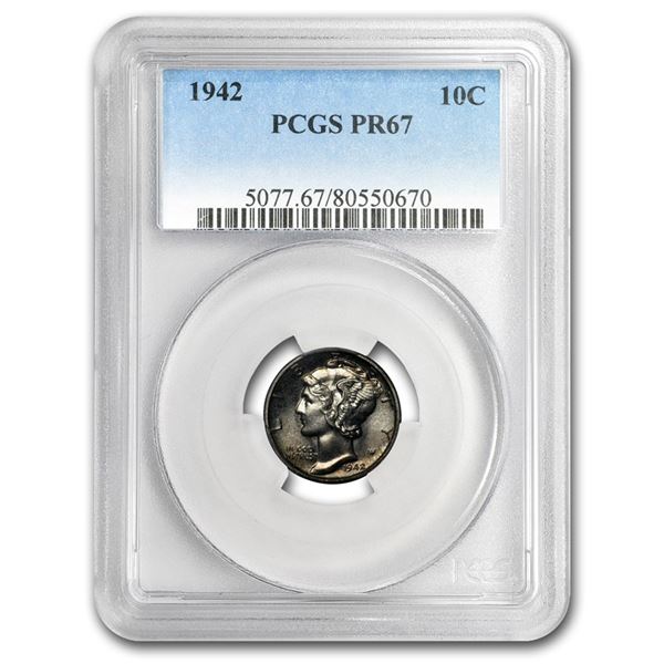 1942 Mercury Dime PR-67 PCGS