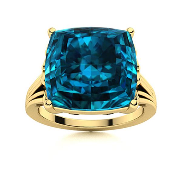 Natural 7.06 CTW Topaz Solitaire Ring 18K Yellow Gold