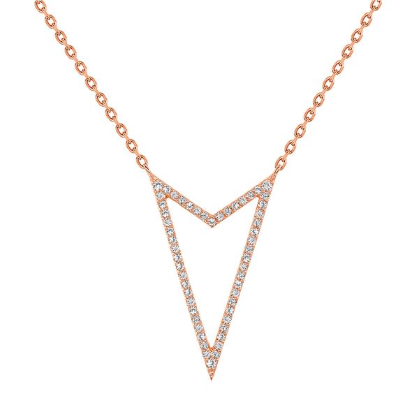 Natural 0.37 CTW Rock Star Diamond Pendant Necklace 14KT Rose Gold