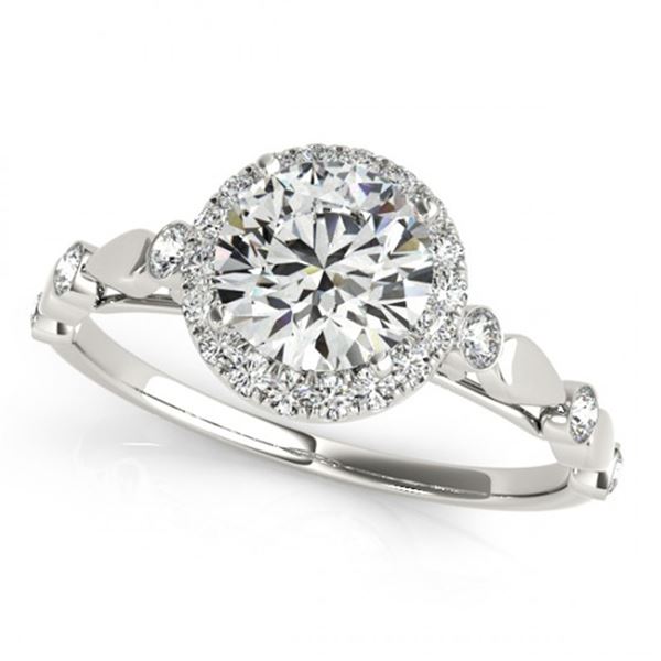 Natural 1.25 ctw Diamond Halo Ring 14k White Gold