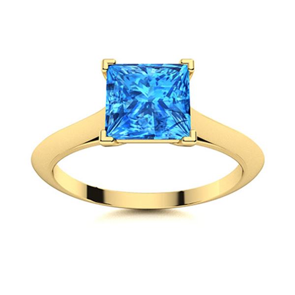 Natural 0.89 CTW Topaz Solitaire Ring 14K Yellow Gold