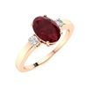 Image 2 : Natural 2.04 CTW Ruby & Diamond Engagement Ring 14K Rose Gold