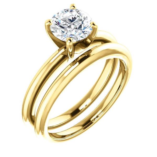 Natural 5.02 CTW Round Cut Diamond Solitaire Engagement Ring 18KT Yellow Gold