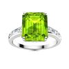 Image 1 : Natural 10.73 CTW Peridot & Diamond Engagement Ring 18K White Gold