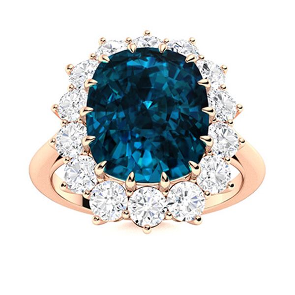 Natural 2.54 CTW Topaz & Diamond Engagement Ring 18K Rose Gold