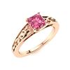 Image 2 : Natural 0.87 CTW Tourmaline Solitaire Ring 18K Rose Gold