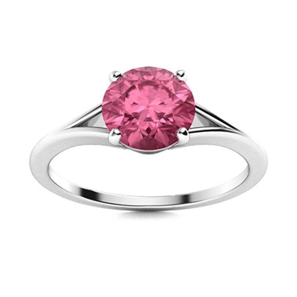 Natural 1.05 CTW Tourmaline Solitaire Ring 14K White Gold