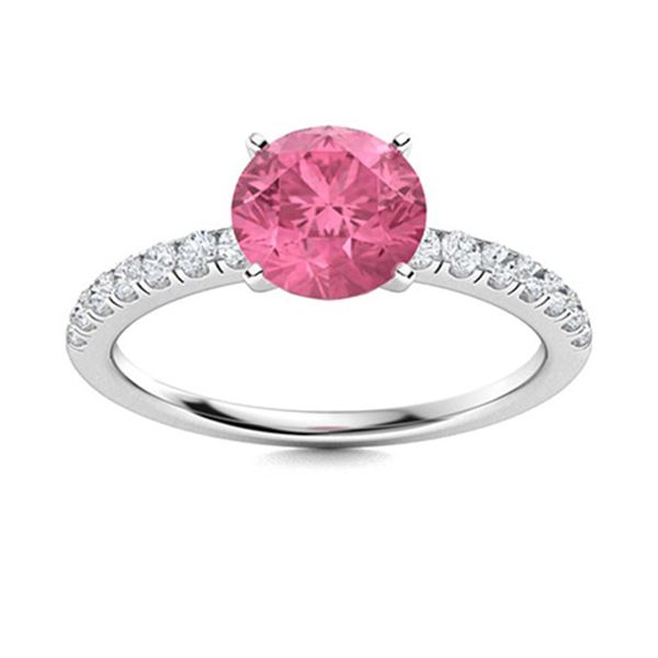 Natural 1.97 CTW Tourmaline & Diamond Engagement Ring 18K White Gold