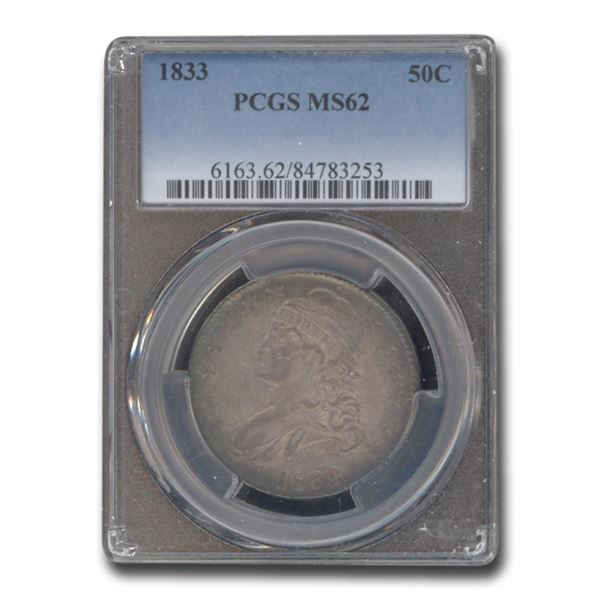 1833 Capped Bust Half Dollar MS-62 PCGS