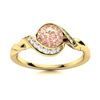 Image 1 : Natural 1.19 CTW Morganite & Diamond Engagement Ring 18K Yellow Gold