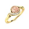 Image 2 : Natural 1.19 CTW Morganite & Diamond Engagement Ring 18K Yellow Gold