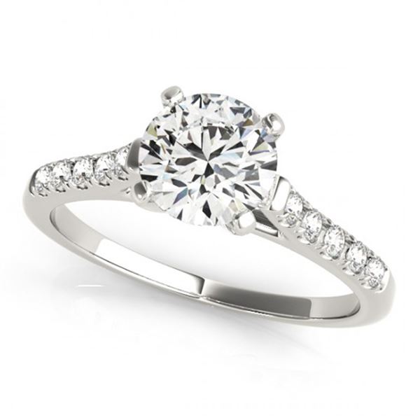 Natural 1.2 ctw Diamond Solitaire Ring 14k White Gold