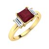 Image 2 : Natural 1.02 CTW Ruby & Diamond Engagement Ring 18K Yellow Gold