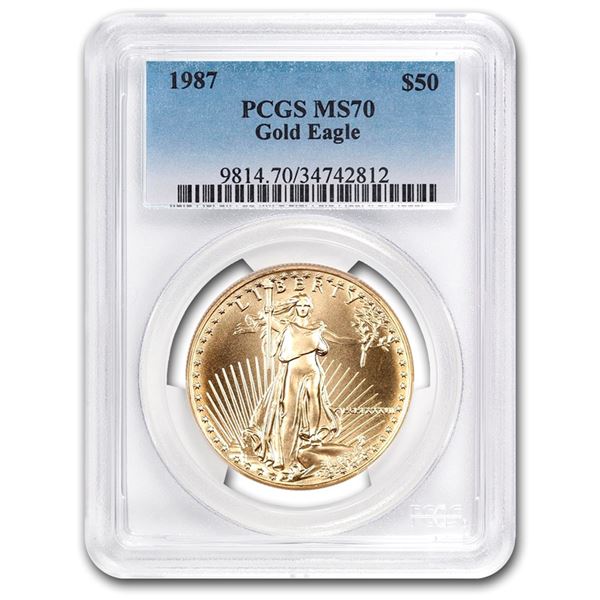 1987 1 oz Gold American Eagle MS-70 PCGS (Registry Set)