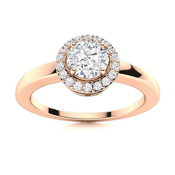 Natural 0.57 CTW Diamond Solitaire Ring 14K Rose Gold