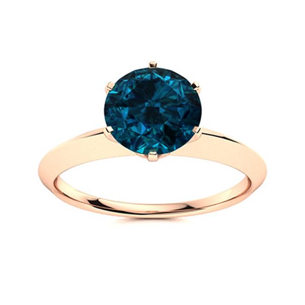 Natural 1.41 CTW Topaz Solitaire Ring 14K Rose Gold