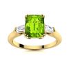 Image 1 : Natural 4.85 CTW Peridot & Diamond Engagement Ring 14K Yellow Gold