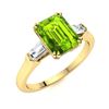 Image 2 : Natural 4.85 CTW Peridot & Diamond Engagement Ring 14K Yellow Gold