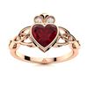 Image 1 : Natural 0.61 CTW Ruby & Diamond Engagement Ring 18K Rose Gold