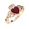 Image 2 : Natural 0.61 CTW Ruby & Diamond Engagement Ring 18K Rose Gold