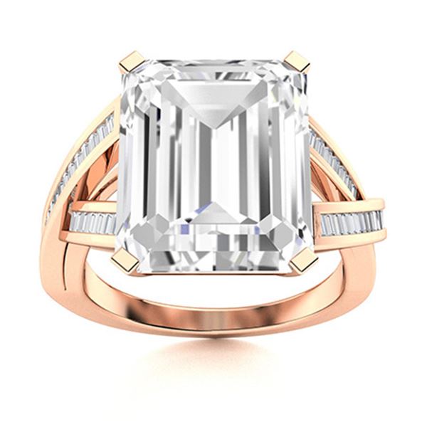 Natural 7.50 CTW Topaz & Diamond Engagement Ring 14K Rose Gold