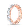 Image 3 : Natural 3.02 CTW Asscher Cut Diamond Eternity Ring 18KT Rose Gold