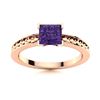 Image 1 : Natural 1.09 CTW Amethyst Solitaire Ring 18K Rose Gold